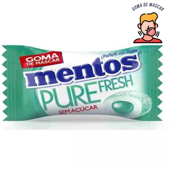 Goma de mascar Mentos Pure Fresh sem açúcar sabor menta 1 und